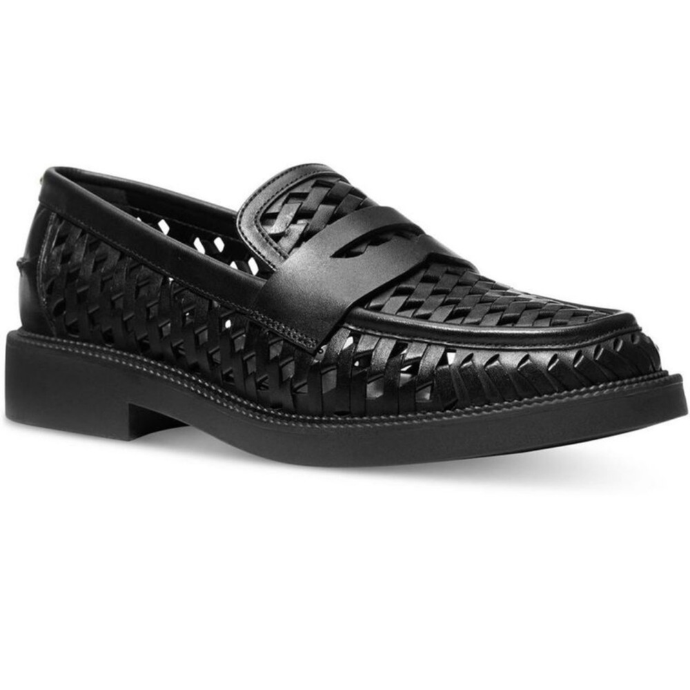 MICHAEL Michael Kors Womens Eden Black Eyelet Leather Loafers NEW